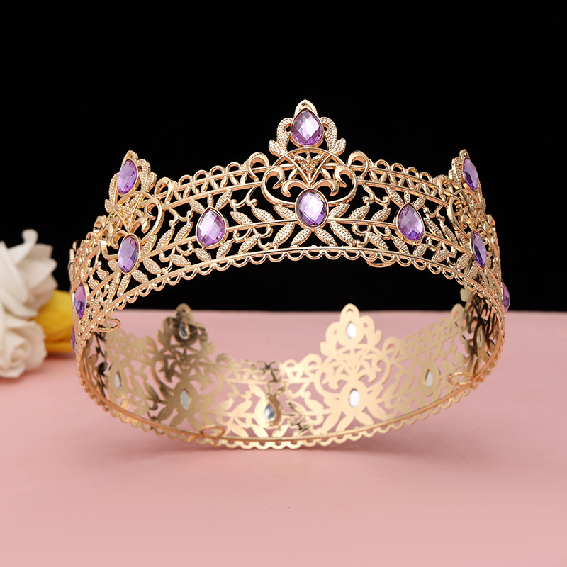 Ethnic Fashion Imports - รอบงานแต่งงาน King Tiara Headpiece สําหรับผู้ชาย Rhinestone