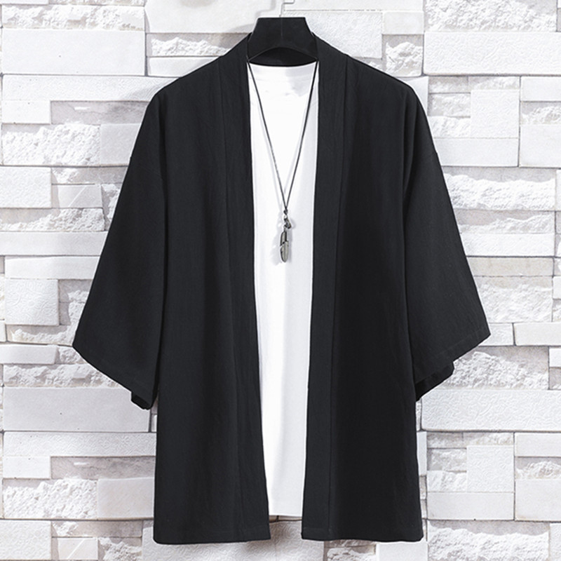 ผู้ชายกิโมโนคาร์ดิแกนญี่ปุ่นแจ - Haori Japanese Jacket บทวิจารณ์และราคา