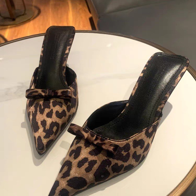 รองเท้าส้นสูงแบบสวมลายเสือดาวส - Ethnic Fashion For Women บทวิจารณ์และราคา