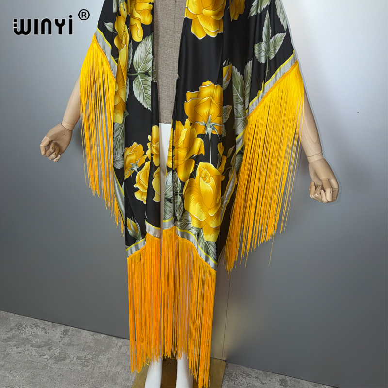 WINYI Africa ชุดคลุมกิโมโนลายโ - Kaftan Women Boho บทวิจารณ์และราคา