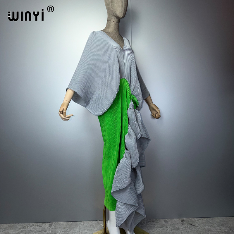 ชุดเดรสทรงพลีทเข้ารูป WINYI รุ - Kaftan Women Boho บทวิจารณ์และราคา