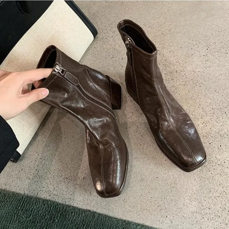 รองเท้าบูทข้อเท้าส้นสูงดีไซน์ใ - Ethnic Fashion For Women บทวิจารณ์และราคา