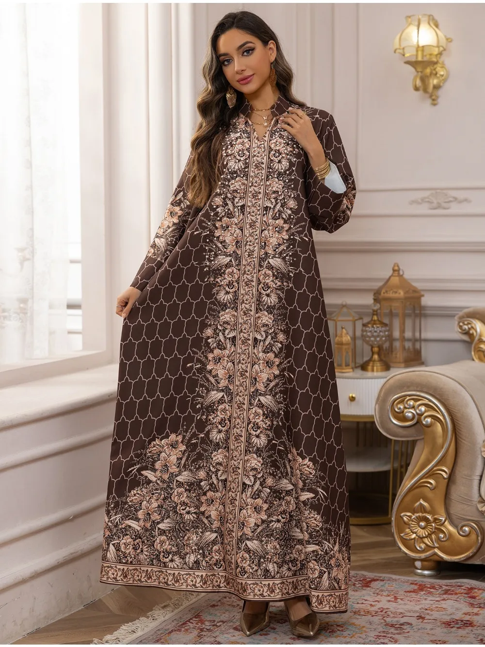 ชุดสตรีมุสลิม Abaya สําหรับ Ei - Jalabiya Women Arabic บทวิจารณ์และราคา