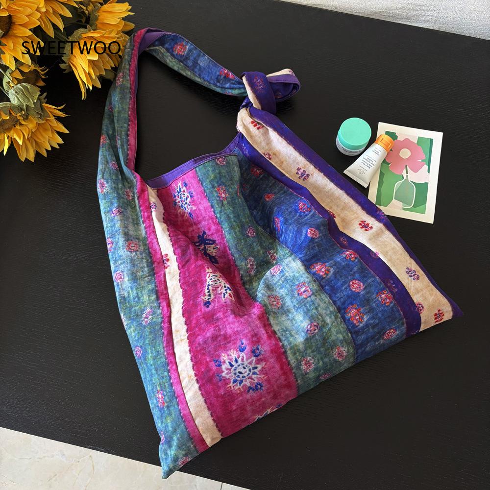 กระเป๋าผ้าฝ้ายลายแพทช์เวิร์คสี - Ethnic Fashion Way บทวิจารณ์และราคา