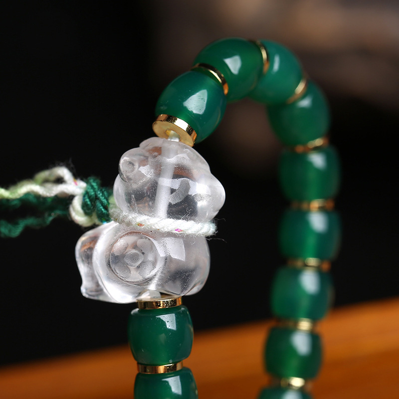สร้อยข้อมือสีเขียวธรรมชาติประด - Ethnic Fashion Way บทวิจารณ์และราคา