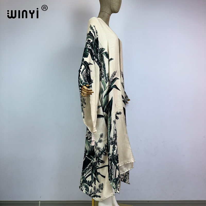 WINYI ชุดกิโมโนแอฟริกันลายพิมพ - Kaftan Women Boho บทวิจารณ์และราคา